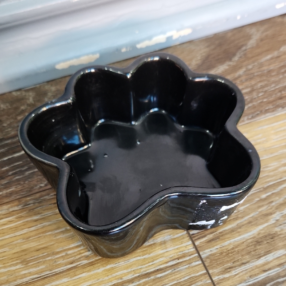 Paw Pawprint Dog Black Candle Holder Sand + Paws